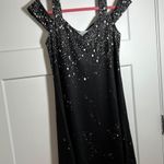 Large strappy shoulder dress Black Photo 0