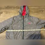 New Balance Lightweight Windbreaker Jacket Women’s Size L Gray Pink Full Zip Photo 1