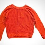 Forever 21 Orange Woven Pattern Cotton Sweater Womens Medium Photo 0