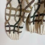 Geoffrey Beene  90s hand knit 3D multicolor sweater interwoven lattice pattern S Photo 1