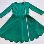 Lulus Cumulonimbus Clouds Dark Green Long Sleeve Skater Dress SMALL Photo 11