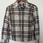 The North Face  Women's Pearl Snap Long Sleeve Plaid Shirt Brown Size Medium Photo 0