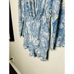 L'Agence L’AGENCE Blue White Floral Print Long Sleeve Cinched Waist Arabella Romper 4 Photo 12