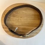 Talbots Olive Green Weaved Woven Genuine Leather Golden Buckle Belt Size M/L Photo 5