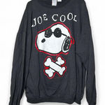 Vintage 1980 Black crewneck sweatshirt with Snoopy Joe Cool Cross bone Size XL Photo 0