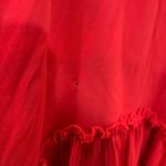 Halston Heritage Red Pleated Ruffle Dress Size XS $425 Photo 6