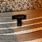 Talbots Women's Beige Striped Knit Tunic Top Lightweight Pullover Large Photo 1