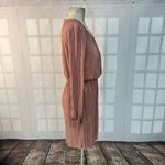 River Island  Pink Plisse Pleated Long Sleeve Surplice Mini Dress Sz 10 UK/6 US Photo 4