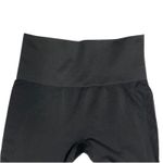 Set Active Seamless Leggings Women's Medium Black Ribbed High Waist Logo EUC Photo 3