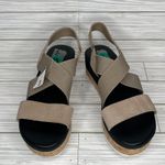 Sorel  Cameron Platform Slingback Sandals Taupe Sea Salt Leather Women's Size 8 Photo 0