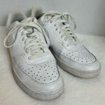 Nike White Court Vision Woman’s Low Top Athletic Trendy Streetwear Shoes Sz 9.5 Photo 0