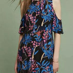 Maeve Anthropologie  Floral ELIA OPEN-SHOULDER DRESS Bell Flutter‎ Sleeve Size 14 Photo 0