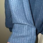Cowl Neck Henley Sweater Blue Size L Photo 2
