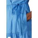 Sweet Baby Jaime Blue Tiered Wrap Dress 100% Cotton V‎ Neck 3/4 Sleeve Women's M Size M Photo 2