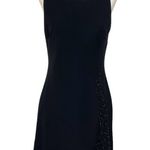 Vintage 90s Y2K Black Beaded Sleeveless Mini Cocktail Dress by S.L. Fashions Size 2 Photo 0