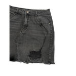 Wild Fable  Denim Skirt Womens 8 Black Mini Straight Ripped Distressed Frayed Hem Photo 2