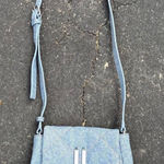 Vince Camuto  Blue Quilted Denim Crossbody Bag Silver Hardware Purse‎ Photo 0