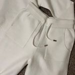 Real Fox Fur Collar Knit Set Winter Tracksuit Kit Hoodie Knit High Waist Pants White Photo 17