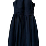 Azazie Bridesmaid Dress Blue Size A0 Midi A Line Flare Polyester Formal‎ Wedding Photo 0