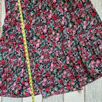 ZARA  Red Pink Black Green Floral Long Balloon Sleeves Midi Dress Women’s Small Photo 4