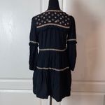American Eagle  BLACK EMBROIDERED BOHO LONG SLEEVE MINI DRESS Photo 1