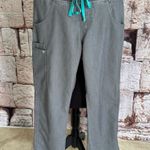FIGS  TACTICAL Gray SCRUBS Pants with Teal Drawstring SIZE SMALL no flaws Photo 0