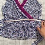 Max Studio sleeveless top in deep blue and magenta. Photo 6