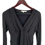 Boden Black Jersey Knit Ruched Dress Long Sleeve Size 6 Photo 1