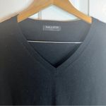 Kallspin Womens‎ Cashmere Wool Blend Vneck Black Sweater Size Large Warm Photo 2