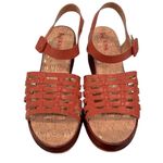 Kork-Ease KORKS Marley Faux Leather Sandal Women's 11 Orange Upper Cushioned Cork NWOT Photo 6