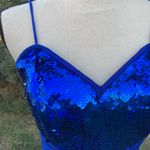 Vintage 90s Electric Blue Sequin Sleeveless Dress And Jacket Set 6 Photo 11
