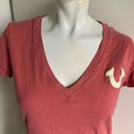 True Religion size small dusty rose pink V-neck short sleeve T-shirt Photo 2