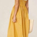 The Great The Laurel Dress Cotton Sundress Stripe Size 0 Gold Photo 1