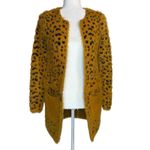 Kamana Convertible Cheetah Cardigan Sweater S Long Sleeve Fuzzy Cozy Pockets Photo 4