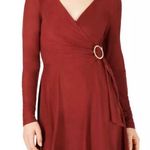 Boutique planet gold ring faux wrap dress Size Large  Photo 0