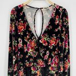 Show Me Your Mumu  Kelsey Romper Womens Medium Black Floral Velvet Boho Party Photo 3