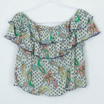 ZARA Floral Paisley Off The Shoulder Ruffle Top Women's Size XS Photo 0