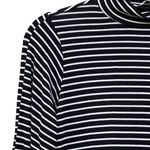 Reformation Jeans Nadine Black and White Striped Mock Neck Mini Dress Small Photo 2