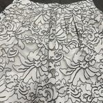 Buttons White Black Floral Embroidered Lace Overlay Feminine Mini Skirt Medium Photo 1