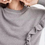 Madewell Mile(s) by‎  Gray Ruffle Sweatshirt Top Photo 0
