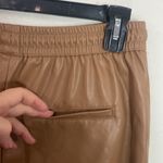 ZARA  tan faux leather drawstring jogger size M Photo 6