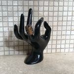 LG TIGERS EYE GEMSTONE RING STERLING SILVER OVERLAY 925 Size 8 Photo 3