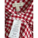 Talbots red gingham button-down shirt blouse holiday preppy size large Photo 8