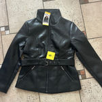 Kenneth Cole NWT  Faux Leather Jacket with Belt Photo 0