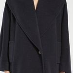 Vintage MARELLA ITALY Wool Angora Shawl Hooded Collar Coat Jacket Size 10 Black Photo 0