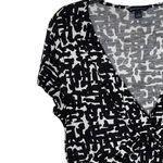 Banana Republic Top Size Large Black White Geometric Rayon Lyocell Womens Photo 3