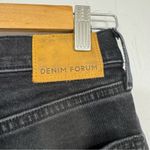 Denim Forum Black The Yoko High Rise Slim Fit Jeans 24 Raw Hem Button Fly Casual Photo 10