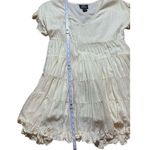 Angie  womens Swiss Dot pale yellow tiered baby doll flowy dress sz S Photo 5