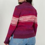 vintage y2k boho sunset sky striped mockneck sweater purple pink white size M Size M Photo 3