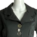 Neon Buddha Jacket Womens Small Black Jeweled Flowers Buttons Bohemian Lagenlook Photo 3